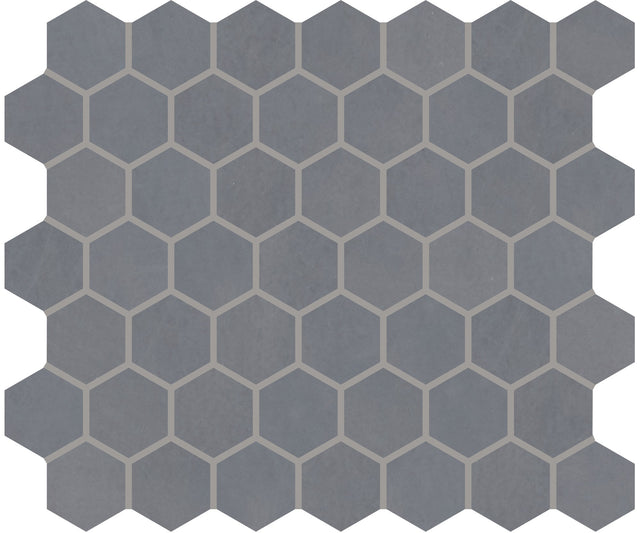 Marazzi Moroccan Concrete Blue Gray Hexagon 1.5 Matte Mosaic Tile