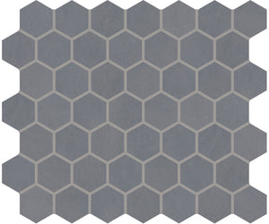 Marazzi Moroccan Concrete Blue Gray Hexagon 8x9 Matte Floor Tile