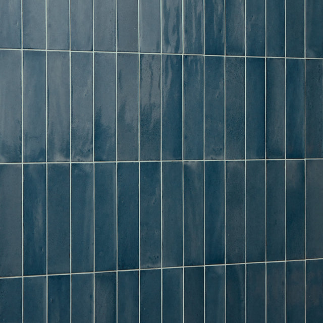 Marazzi Rice Blu Rectangle 2x9 Glossy Wall Tile