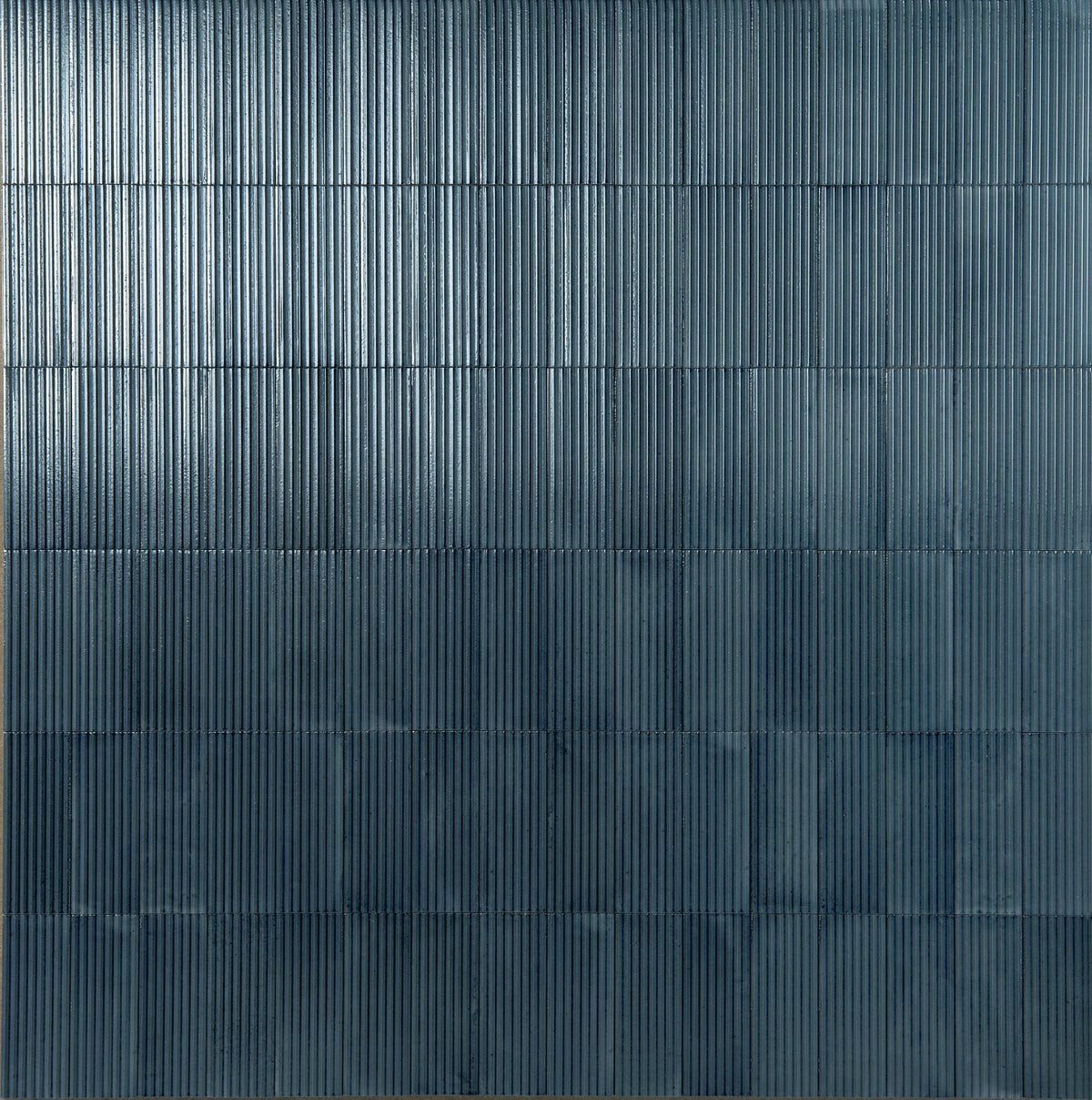 Marazzi Rice Blu Structure Rectangle 3x8 Raked Glossy Wall Tile