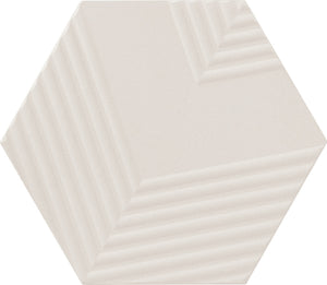 Marazzi Rhyme and Reason Bone Hexagon 4 Ripple Mix Matte Wall Tile