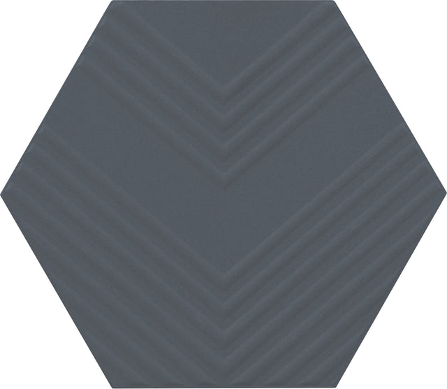 Marazzi Rhyme and Reason Indigo Hexagon 4 Ripple Mix Matte Wall Tile