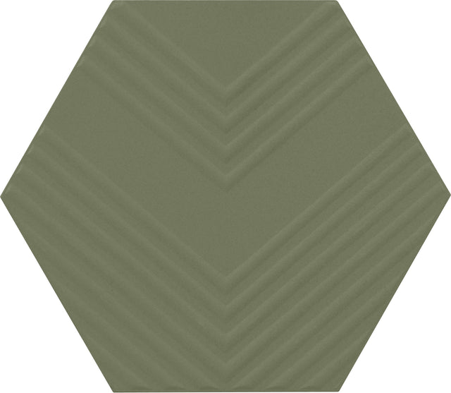 Marazzi Rhyme and Reason Artichoke Hexagon 4 Ripple Mix Matte Wall Tile