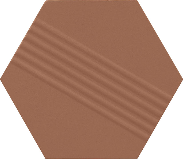 Marazzi Rhyme and Reason Warm Terracotta Hexagon 4 Ripple Mix Matte Wall Tile