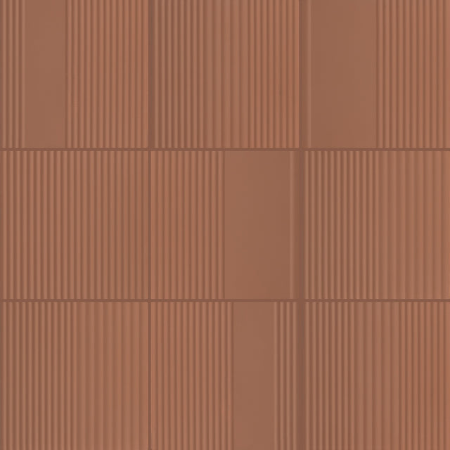 Marazzi Rhyme and Reason Warm Terracotta Square 6x6 Ripple Mix Matte Wall Tile
