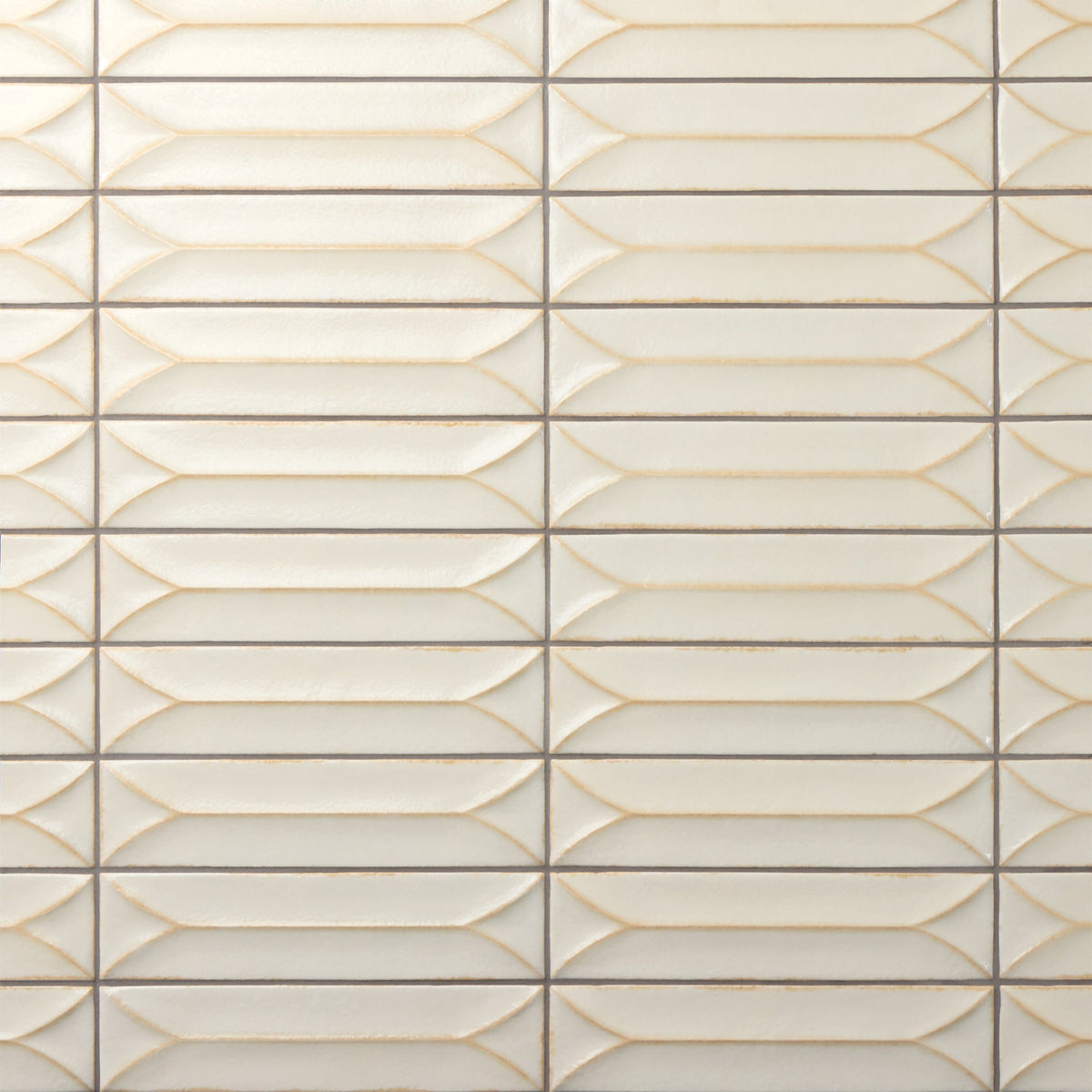 Marazzi Terramater Vanilla Rectangle 3.5x15 Wave Crest Glossy Wall Tile