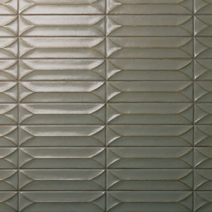 Marazzi Terramater Lichen Rectangle 3.5x15 Wave Crest Glossy Wall Tile