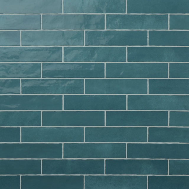 Marazzi Zellige Neo Petrolio Rectangle 2x6 Handcrafted Glossy Wall Tile