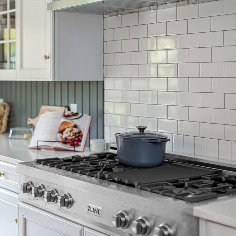 ZLINE 48 in. Legacy Gas Rangetop with 7 Burners and Porcelain Cooktop in DuraSnow® Stainless Steel (RTS-48)