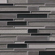 Metro gris interlocking 12X12 glass stone mesh mounted mosaic tile SMOT-SGLSIL-METGRI8MM product shot multiple tiles angle view