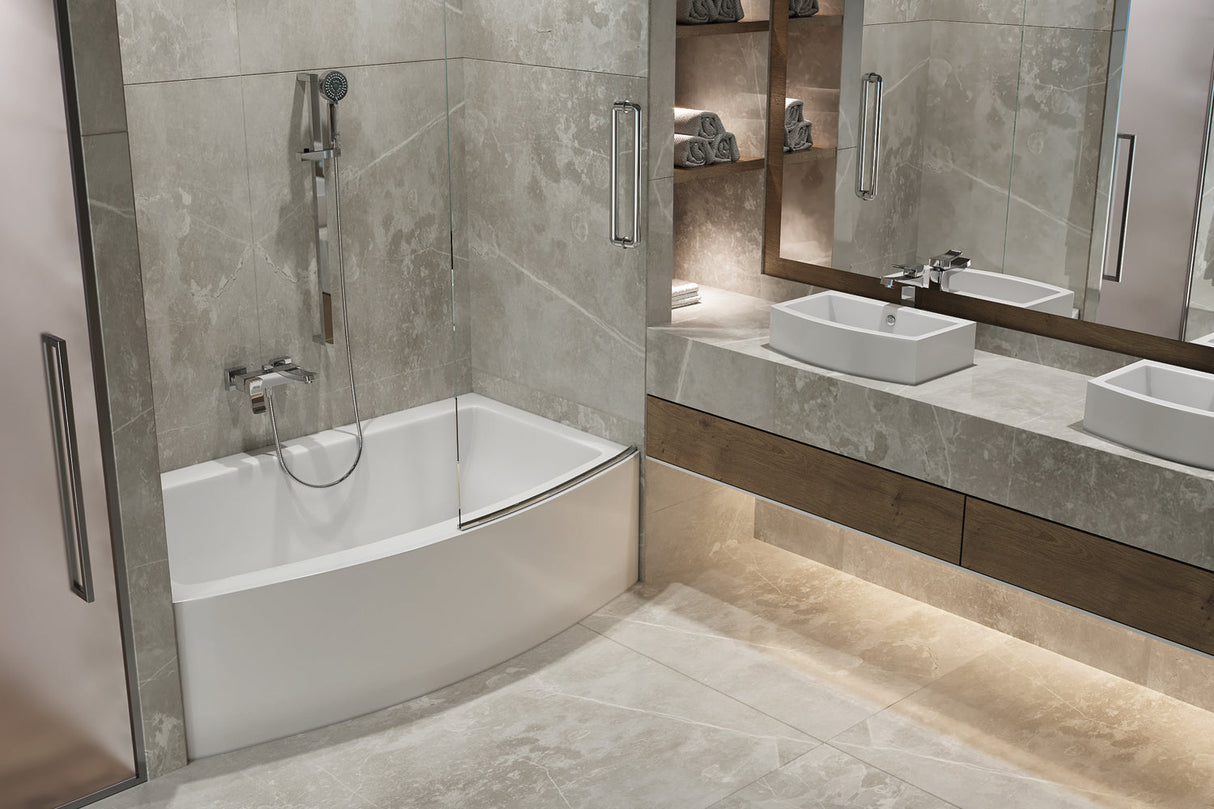 Americh MZ6032TLA2-BI Mezzaluna 6032 ADA Left Hand - Tub Only / Airbath 2 - Biscuit