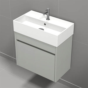 Small Bathroom Vanity, Wall Mount, Modern, 24", Grey Mist
