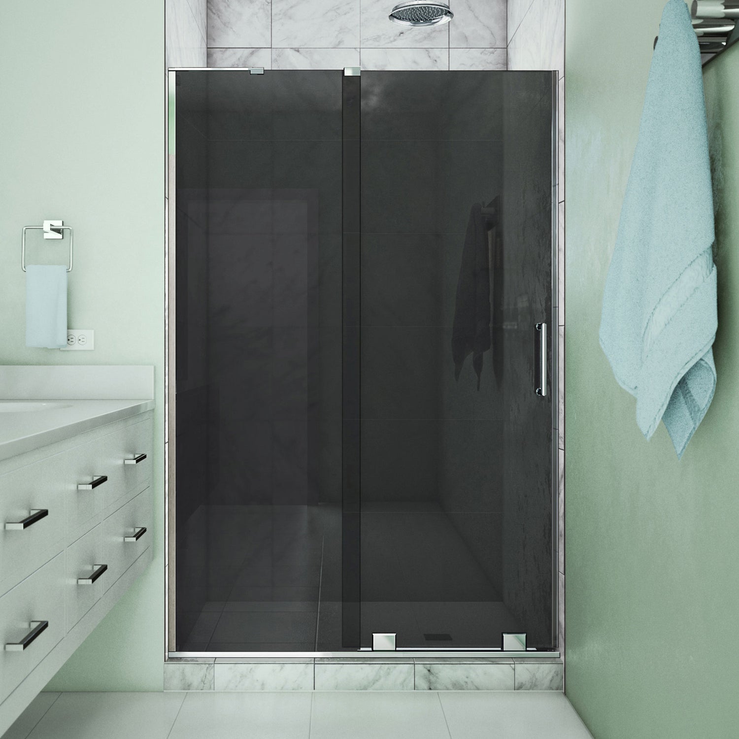 DreamLine Mirage-X 44-48 in. W x 72 in. H Frameless Sliding Shower Door in Chrome