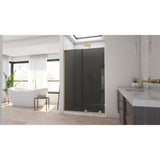 DreamLine Mirage-X 44-48 in. W x 72 in. H Frameless Sliding Shower Door in Brushed Gold and Smoke Gray Glass