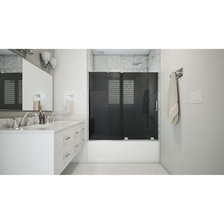 DreamLine Mirage-X 56-60 in. W x 58 in. H Frameless Sliding Tub Door in Brushed Nickel