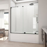DreamLine Mirage-X 56-60 in. W x 58 in. H Frameless Sliding Tub Door in Satin Black