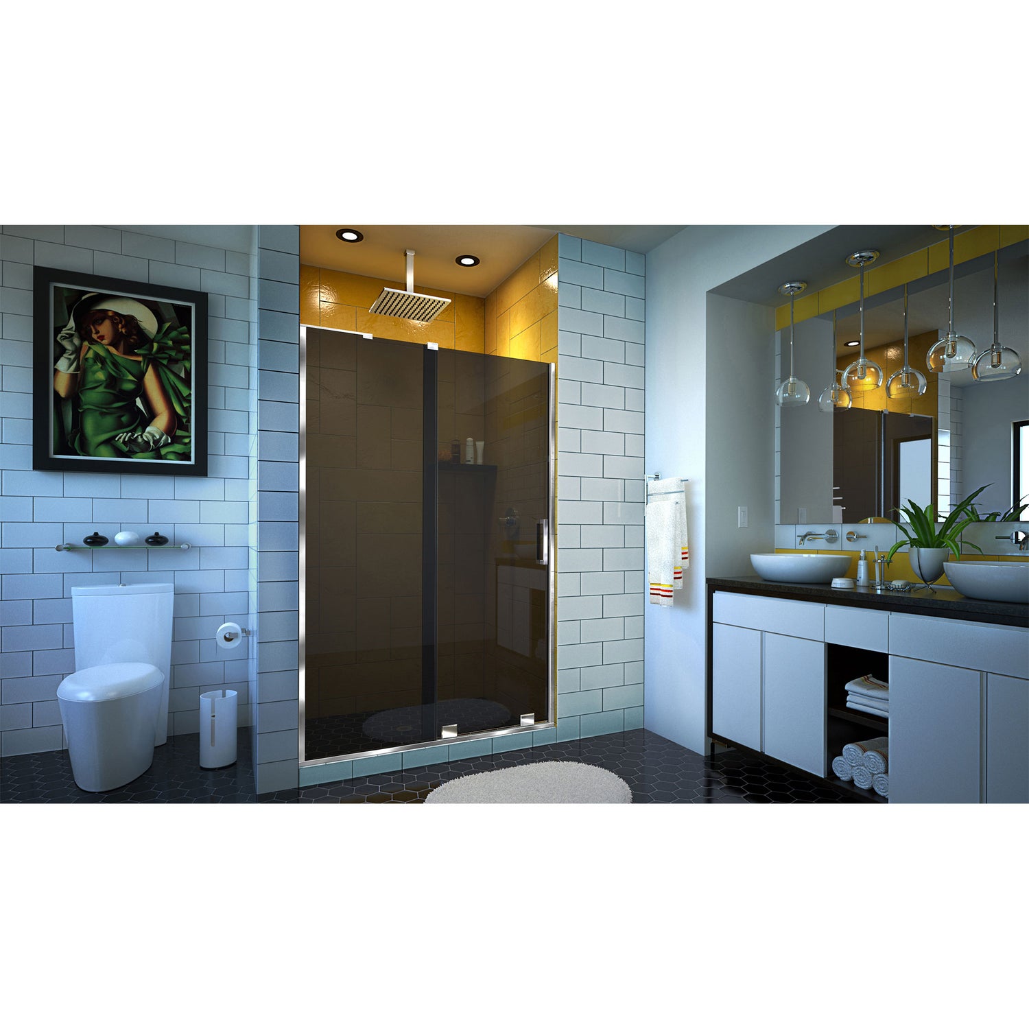 DreamLine Mirage-Z 44-48 in. W x 72 in. H Frameless Sliding Shower Door in Chrome