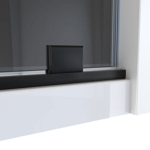 DreamLine Mirage-X 56-60 in. W x 72 in. H Frameless Sliding Shower Door in Satin Black with Smoke Gray Glass