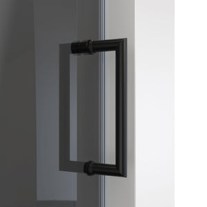DreamLine Mirage-X 56-60 in. W x 72 in. H Frameless Sliding Shower Door in Satin Black with Smoke Gray Glass