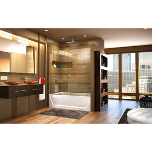 DreamLine Mirage-X 56-60 in. W x 58 in. H Frameless Sliding Tub Door in Brushed Nickel; Left Wall Installation