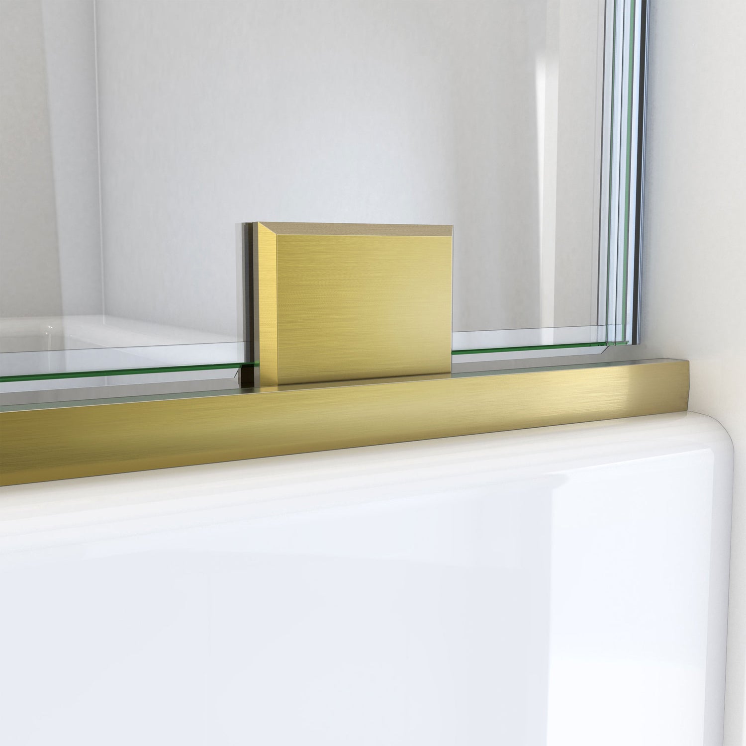 DreamLine Mirage-X 56-60 in. W x 58 in. H Frameless Sliding Tub Door in Brushed Gold