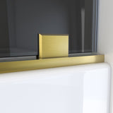 DreamLine Mirage-X 56-60 in. W x 58 in. H Frameless Sliding Tub Door in Brushed Gold and Smoke Gray Glass