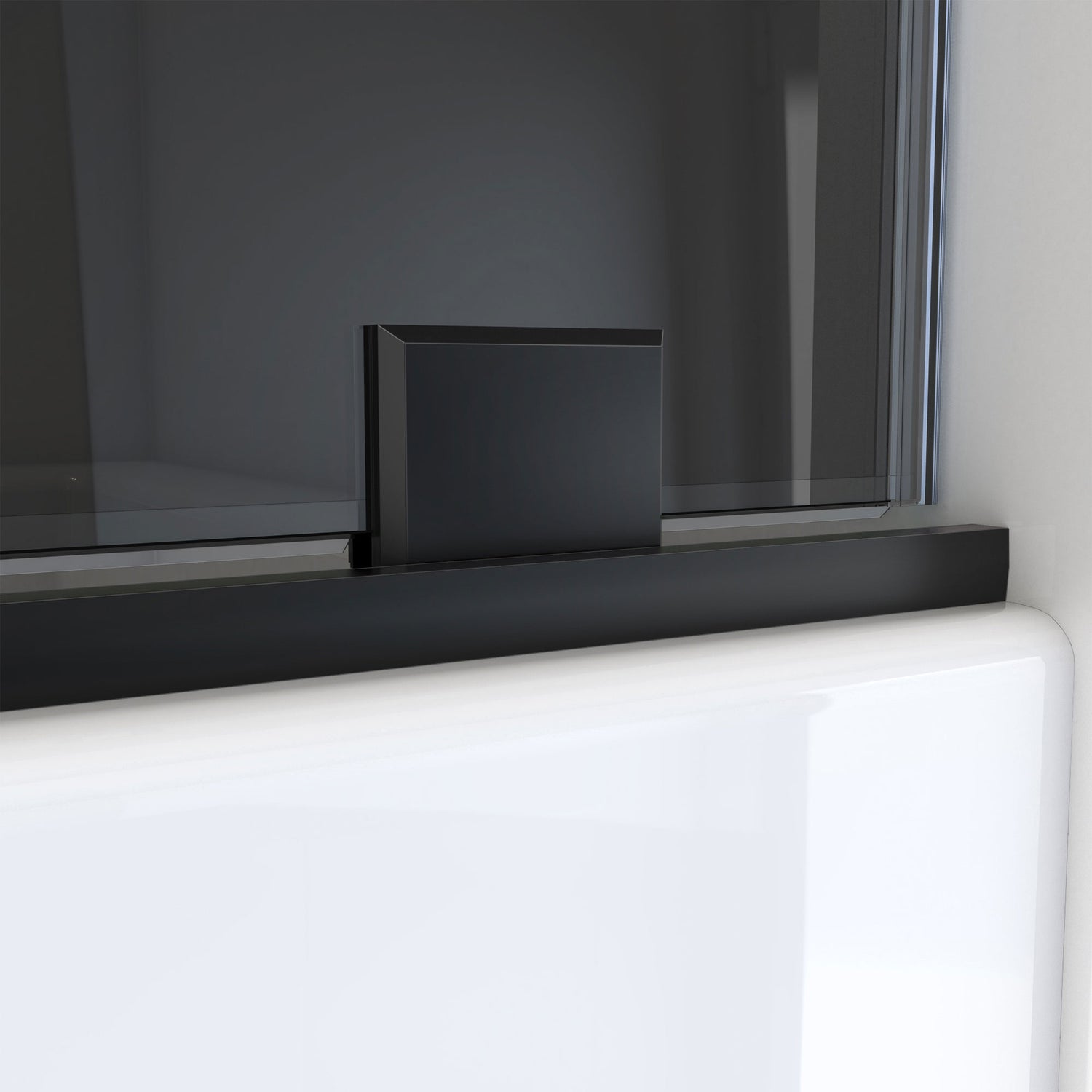 DreamLine Mirage-X 56-60 in. W x 58 in. H Frameless Sliding Tub Door in Satin Black with Smoke Gray Glass