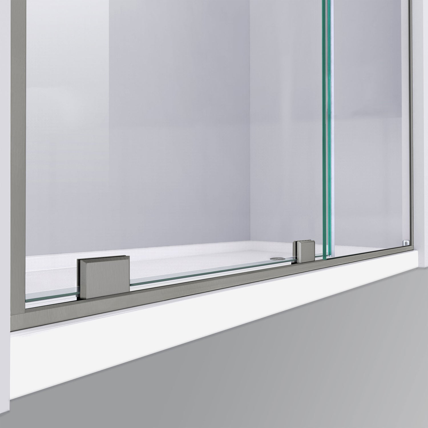 DreamLine Mirage-Z 56-60 in. W x 58 in. H Frameless Sliding Tub Door in Brushed Nickel