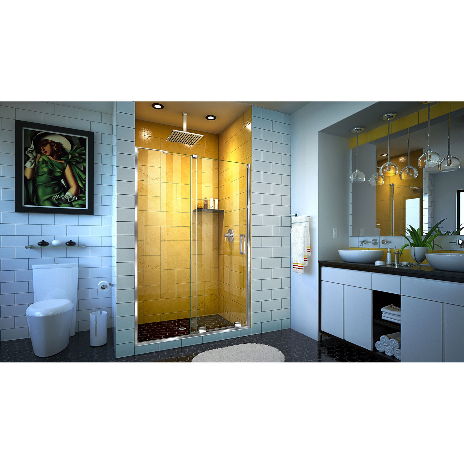 DreamLine Mirage-Z 44-48 in. W x 72 in. H Frameless Sliding Shower Door in Chrome