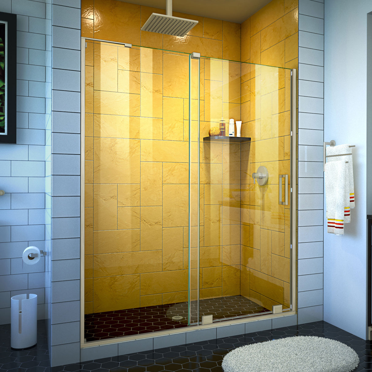 DreamLine Mirage-Z 50-54 in. W x 72 in. H Frameless Sliding Shower Door in Brushed Nickel