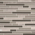 Modello grigio interlocking 12X12 glass stone mesh mounted mosaic tile SMOT-SGLSIL-MODGRI6MM product shot multiple tiles angle view