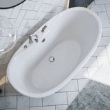 DreamLine Montego 60 in. L x 27 in. H White Acrylic Freestanding Bathtub