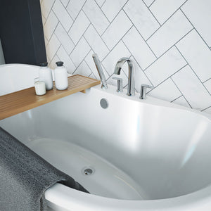 DreamLine Montego 60 in. L x 27 in. H White Acrylic Freestanding Bathtub
