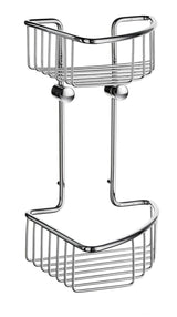 Smedbo Sideline Basic Corner Shower Double Basket in Polished Chrome