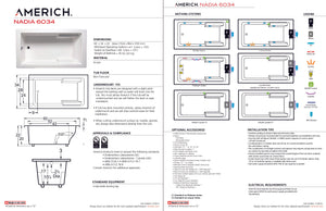 Americh NA6034TA5-BI Nadia 6034 - Tub Only / Airbath 5 - Biscuit