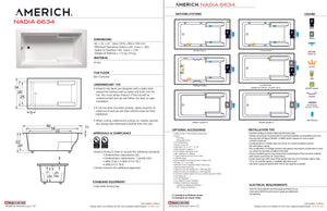 Americh NA6634TA5-BI Nadia 6634 - Tub Only / Airbath 5 - Biscuit