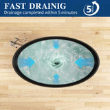 New England Home Goods 67" Black Modern Freestanding Solid Surface Deep Soaking Bathtub for Two