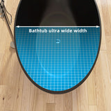 New England Home Goods 67" Black Modern Freestanding Solid Surface Deep Soaking Bathtub for Two