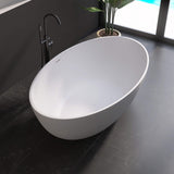 New England Home Goods 67" White Modern Freestanding Solid Surface Deep Soaking Bathtub for Two
