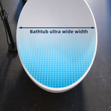New England Home Goods 67" White Modern Freestanding Solid Surface Deep Soaking Bathtub for Two