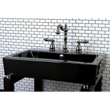 Water Onyx NB1970AL Two-Handle 3-Hole Deck Mount Widespread Bathroom Faucet with Brass Pop-Up, Black Stainless Steel