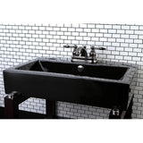 Water Onyx NB2600KL Two-Handle 3-Hole Deck Mount 4" Centerset Bathroom Faucet with Plastic Pop-Up, Black Stainless Steel