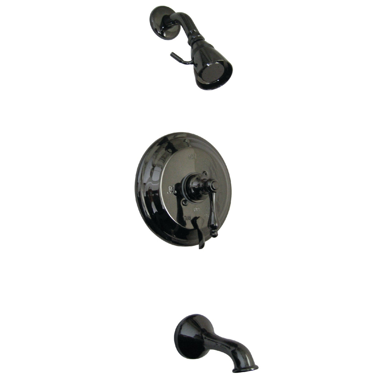 Water Onyx NB36300AL Single-Handle 3-Hole Wall Mount Tub and Shower Faucet, Black Stainless Steel