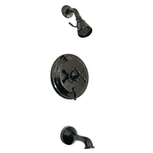 Water Onyx NB36300AX Single-Handle 3-Hole Wall Mount Tub and Shower Faucet, Black Stainless Steel