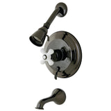 Water Onyx NB36300PX Single-Handle 3-Hole Wall Mount Tub and Shower Faucet, Black Stainless Steel