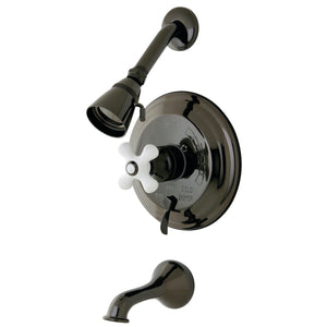 Water Onyx NB36300PX Single-Handle 3-Hole Wall Mount Tub and Shower Faucet, Black Stainless Steel