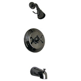 Water Onyx NB3630AX Single-Handle 3-Hole Wall Mount Tub and Shower Faucet, Black Stainless Steel