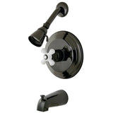 Water Onyx NB3630PX Single-Handle 3-Hole Wall Mount Tub and Shower Faucet, Black Stainless Steel