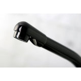 Water Onyx NB750SP Two-Handle 4-Hole Deck Mount 8" Centerset Kitchen Faucet with Side Sprayer, Black Stainless Steel