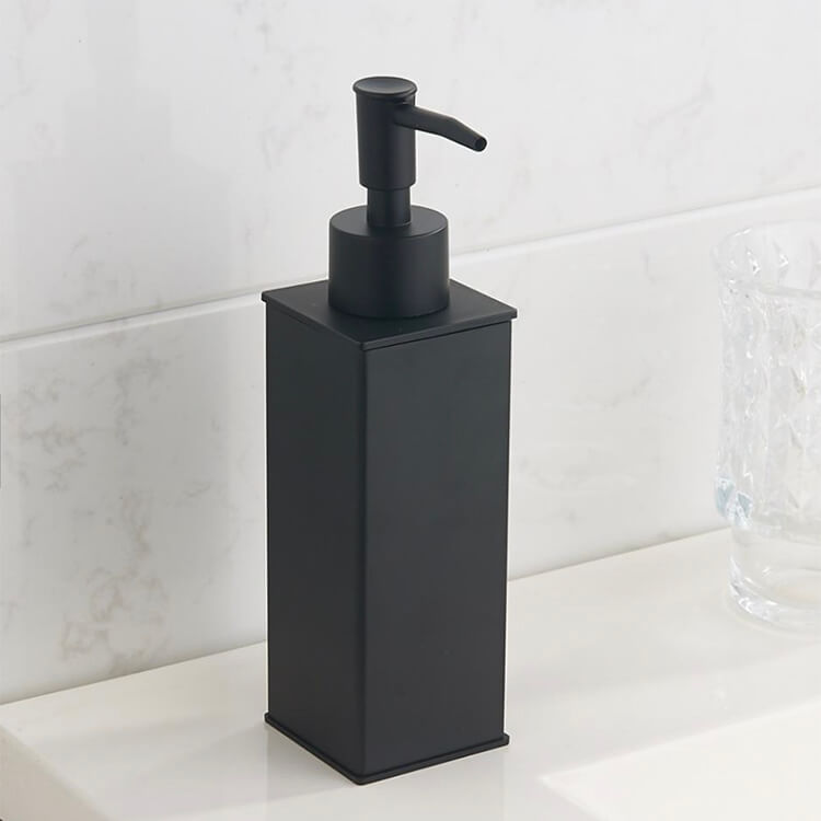 Soap Dispenser, Square, Modern, Matte Black